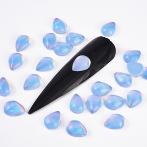 OLeeya Vente en gros Strass fantaisie en forme de goutte à dos plat, en verre K9 Opale Mocha, non thermocollants, pour Nail Art et artisanat DIY - Product Image 4