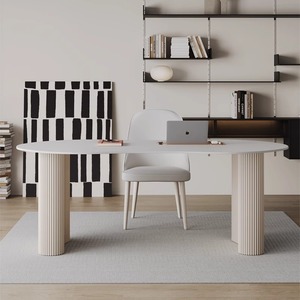 Cream Style Slate <strong>Computer</strong> Table <strong>Simple</strong> Bedroom <strong>Study</strong> Arc Conference Table - Product Image 3