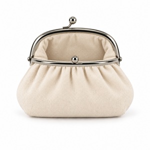 Porte-monnaie à fermoir Kiss Lock en toile avec cadre métallique, pochette personnalisable avec logo, petit portefeuille pour monnaie, cadeau promotionnel en gros - Product Image 3