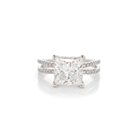 Bagues tendance Better Star personnalisées à sangle fendue plaquées or 14K avec diamant de laboratoire taille princesse certifié IGI de 1 à 5 carats