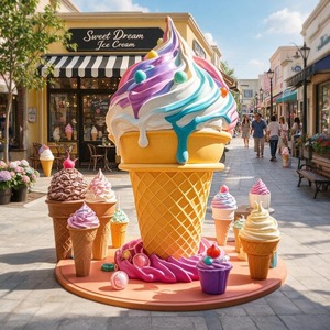 Escultura de Helado de Resina Personalizada, Adorno para Exhibición de Dulces, Decoración para Escaparates de Tiendas de Dulces - Product Image 4