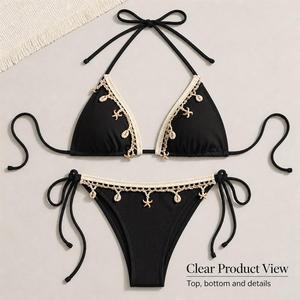 Maillot de bain string côtelé personnalisé pour femme, idéal pour la plage et la piscine - Product Image 4
