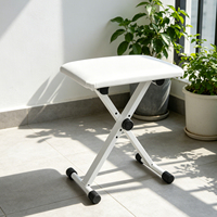 Portable Drum Kit Piano Bench Collapsible Electronic Organ Stool Music Stool X-style White Folding Piano Keyboard Stool