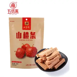 Tradisional Cina siap untuk makan bebas aditif produk makanan hawthorn alami strip makanan ringan kubus hawthorn