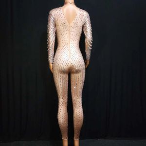 Combinaisons moulantes de créateur pour femmes, tenue de scène sexy, costumes de danse, perles et strass, tenue de soirée, combinaison de bal - Product Image 5