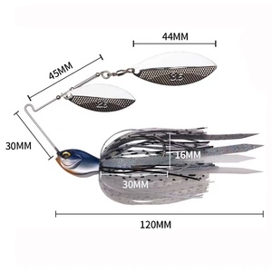 Nouveau ZR 18g 8 couleurs 120mm Leurre coulant <span class=keywords><strong>Buzz</strong></span> Bait Bass Big Mouth Swimbait Chatterbait SV-3 Double Willow Spinnerbait pour poissons d'eau salée - Product Image 3