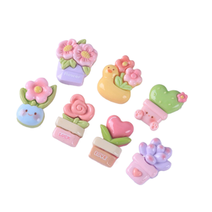 Jolies pinces à cheveux, élastiques, porte-clés et bijoux en résine faits main, motif petit canard jaune mignon, inspirés <span class=keywords><strong>de</strong></span> plantes succulentes en <span class=keywords><strong>pot</strong></span>. - Product Image 3