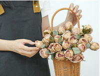 Premium handgeknoopte Europese vintage rozenboeket zijden bloemen huisdecoratie bruiloft bloemstukken rekwisieten Moederdag