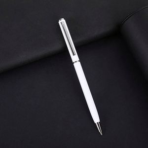 Bolígrafo promocional negro con logotipo personalizado, bolígrafos metálicos delgados, bolígrafo metálico personalizado para publicidad y firmas. - Product Image 6