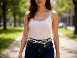 Catena da Vita in Lega d'Acciaio con Strass per Donna, Gioiello Elastico per il Corpo, Accessorio Moda per Feste - Product Image 2