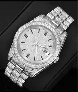 Montre pour homme de luxe à la mode avec boîtier en alliage, cristal de saphir, quartz, acier inoxydable, détails en diamant moissanite - Product Image 6