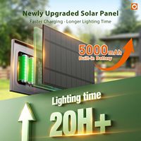 Guirnalda de Luces Solares para Jardín, IP67 Impermeable, con Sensor de Movimiento, 13 Bombillas LED Resistentes a Impactos, Luz Blanca Cálida, Regulable, con Batería