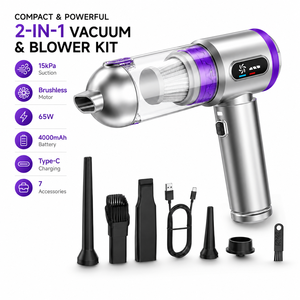 Aspiradora de Mano Inalámbrica de 15KPa, Soplador con Motor sin Escobillas de 65W, Batería Recargable Tipo C de 4000mAh, Mini Colector de Polvo para Auto, OEM ODM - Product Image 2