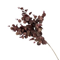Dekorasi Dinding Tanaman Buatan Daun Eucalyptus Gaya Jepang untuk Dalam/Luar Ruangan, Buket Bunga Sutra Cetak 3D, Dekorasi Rumah