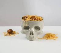 Bol en forme de crâne humain de 500 ml pour manger, décorations de fête, bol à pâtes en forme de tête de squelette, sans danger pour les aliments