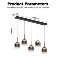 Luminaire suspendu moderne en verre linéaire LED pour salle à manger, plafond, chevet, cuisine, chambre à coucher, style nordique, luxe