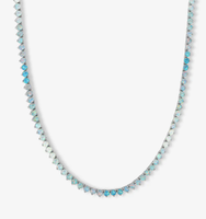 Nouveauté Collier Tennis pour Femme en Or 14 carats Plaqué Or avec Serti à Griffes de 3 mm Opale Bijoux Cadeaux