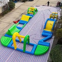 Parcours d'obstacles gonflable personnalisé Ballon flottant Combinaison Amusement Escalade Toboggan aquatique flottant Parc aquatique gonflable