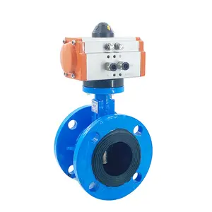 Centerline Type Pneumatic Flange Butterfly Valve Control and Regulating Soft Seal for Water Media OEM Supported