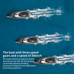 Bateau de course télécommandé V006 2.4G RC, 30 km/h, étanche, avec lumière LED, pour piscine, lac, jeux en plein air - Product Image 5