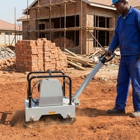 Compacteur de plaques électrique TerraForce TF-C150E 125 kg 3 kW, force centrifuge de 20 kN pour la compactation du sol des cours et des parkings