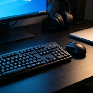 <span class=keywords><strong>Clavier</strong></span> sans fil pleine taille 104 touches à <span class=keywords><strong>prix</strong></span> d'usine avec souris optique sans fil USB 2,4 GHz pour PC et tablette - Product Image 4