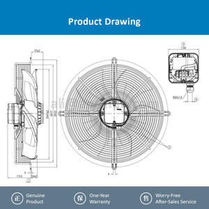Ventilateur axial AC pour unité de climatisation de condenseur de stockage frigorifique 230VAC 350W, modèle S4E450-AU03-01/C01, personnalisable ODM - Product Image 4