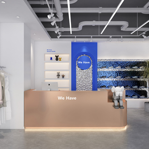 Cửa hàng bán lẻ Boutique bàn thu ngân cửa hàng may mặc thanh toán quầy thép không gỉ để bán - Product Image 6