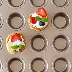 Moule à muffins 24 cavités en acier au carbone, antiadhésif, doré, pour petits gâteaux ronds, vente en gros, personnalisé en usine - Product Image 4