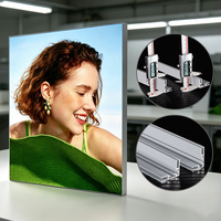 Cadre en aluminium à tension rapide pour tissu, 25*35mm, double taille, pour caisson lumineux LED sans cadre avec éclairage latéral, idéal pour la décoration des magasins en chaîne
