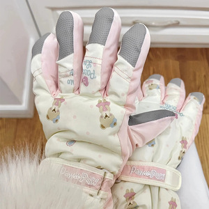 Gants de ski d'hiver pour femmes, style coréen, doublure polaire, épais, imperméables, coupe-vent, pour le cyclisme en plein air - Product Image 2