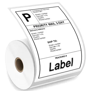 A6การจัดส่งสินค้า Waybill สติกเกอร์กระดาษม้วนสามหลักฐาน A6กระดาษฉลากความร้อน250แผ่น100มิลลิเมตร X 150มิลลิเมตร