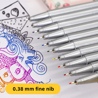 Ensemble de stylos feutres fins SR152, 10 couleurs, pointe ultra-fine de 0,4 mm, encre permanente, pour le dessin, l'écriture de notes et de calendriers