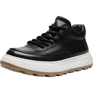 Men's Casual Sports <b>Shoes</b> Thick-Soled Lace Leather High Quality Customized Autumn New Style Outdoor Walking <b>Height</b> <b>Increasing</b> - Product Image 2