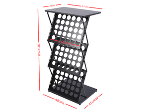 Pupitre de présentation en fer robuste, comptoir noir avec porte-documents intégré pour les événements d'entreprise, salle de formation - Product Image 5