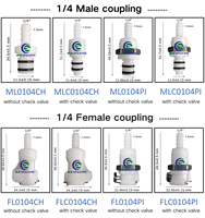 Raccord rapide en plastique à grand débit 3/8'' à basse pression, en POM de haute qualité pour connecteur de pipeline d'instrument de pulvérisation cosmétique