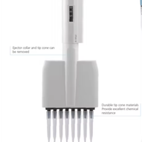Pipette numérique à volume réglable, pistolet à huit canaux en plastique pour liquides, avec embouts manuels pour usage en laboratoire, fabriqué en Chine