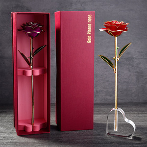 Rosa Natural Preservada Chapada en Oro <span class=keywords><strong>de</strong></span> 24K, Ecológica, <span class=keywords><strong>de</strong></span> Larga Duración, Regalo Romántico <span class=keywords><strong>para</strong></span> el Día <span class=keywords><strong>de</strong></span> <span class=keywords><strong>San</strong></span> Valentín, Día <span class=keywords><strong>de</strong></span> la Madre y Aniversario - Product Image 1