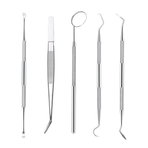 Juego de Exploración Dental de 4 Piezas, Kit de Diagnóstico Básico, Espejo, Explorador, Pinzas, Acero Inoxidable, Manual - Product Image 2