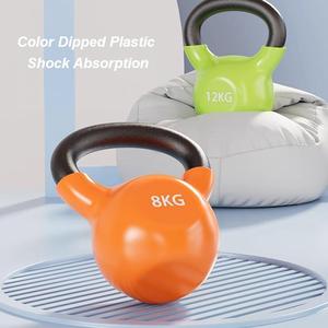 Ensemble de kettlebells en fonte revêtues de PVC, vente en gros d'usine, poids de kettlebell en vinyle colorés pour l'entraînement de force à domicile - Product Image 4