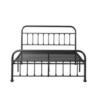 Cadre de lit Queen en métal robuste, design moderne et multifonctionnel réglable pour chambre à coucher, appartement, hôtel, école, salon