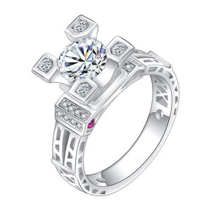 Bague de fiançailles originale pour femme en argent 925 avec moissanite Shanwei, tour Eiffel, un ou deux carats, fabrication directe d'usine Roise - Product Image 5