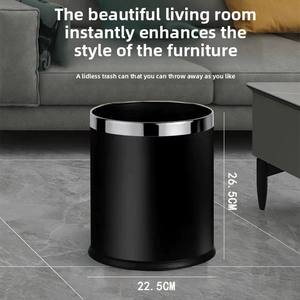 <span class=keywords><strong>Cubo</strong></span> de <span class=keywords><strong>Basura</strong></span> Redondo de Doble Capa para Habitaciones de Hotel, KTV y Restaurantes, Comercial, Sin Tapa, con Logotipo Personalizable, Contenedor de Almacenamiento de Residuos - Product Image 5