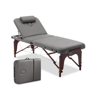 Table de massage professionnelle portable à trois plis, lit de thérapie réglable en hauteur, table de massage pliable pour <span class=keywords><strong>spa</strong></span>, salon, physiothérapie - Product Image 1
