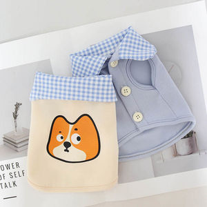 Cute Animal Print Plaid Collar Vest For Dogs And <b>Cats</b> Polyester Pet <b>Clothes</b> Small Size - Product Image 3