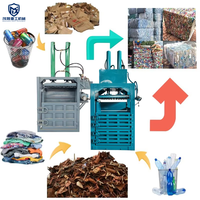 Mesin Press Baler Hidrolik Vertikal Otomatis untuk Botol Plastik Limbah 220V Kontrol PLC Kompaktor untuk Pabrik Daur Ulang