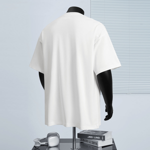 T-shirts Homme Oversize en Coton 100% Pré-rétréci, Tricoté Uni, 300 Grammes, Manches Courtes, Col Rond, Coupe Ample, Vierge, Écologique - Product Image 4