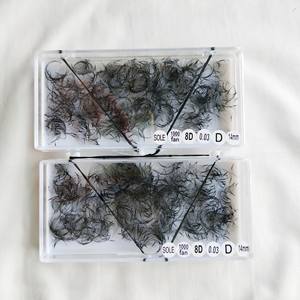 ขนตาคาเมลเลียแบบพรีเมี่ยมสำหรับ8D ขนตาขยายขนาด8มม. 10มม. 12มม. แคชเมียร์แบบแบนสีดำ - Product Image 3