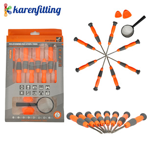 Juego de destornilladores de precisión de 11 piezas para reparación de teléfonos y computadoras, kit de destornilladores cruzados y rectos para gafas y relojes - Product Image 1