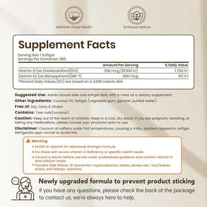 Gélules de vitamine D3 K2 OEM ODM avec huile de noix de coco pour l'absorption du calcium, la solidité osseuse et la santé immunitaire, complément 2 en 1 - Product Image 5